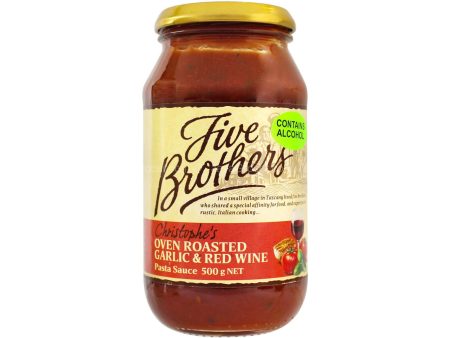 Five Brothers Chrisptophe s Oven Roasted Garlic and Red Wine Pasta Sauce 500g Online Sale