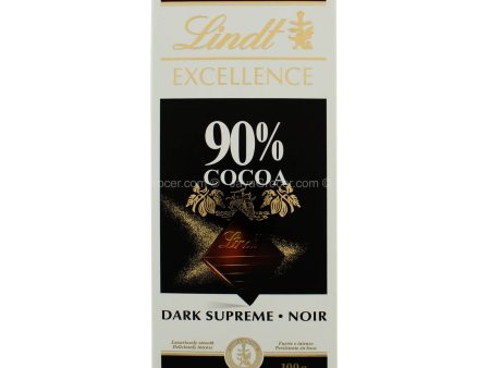 Lindt Excellence Dark 90% Cocoa Chocolate Bar 100g For Sale