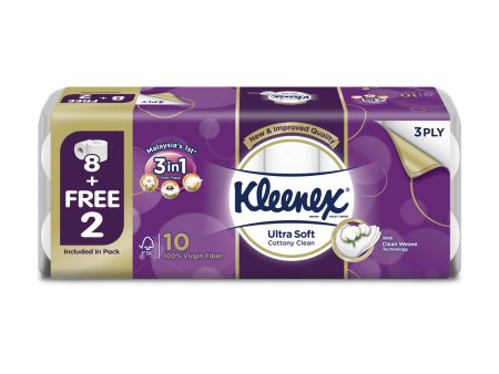 Kleenex Clean Care Toilet Tissue Rolls 8+2 rolls For Cheap