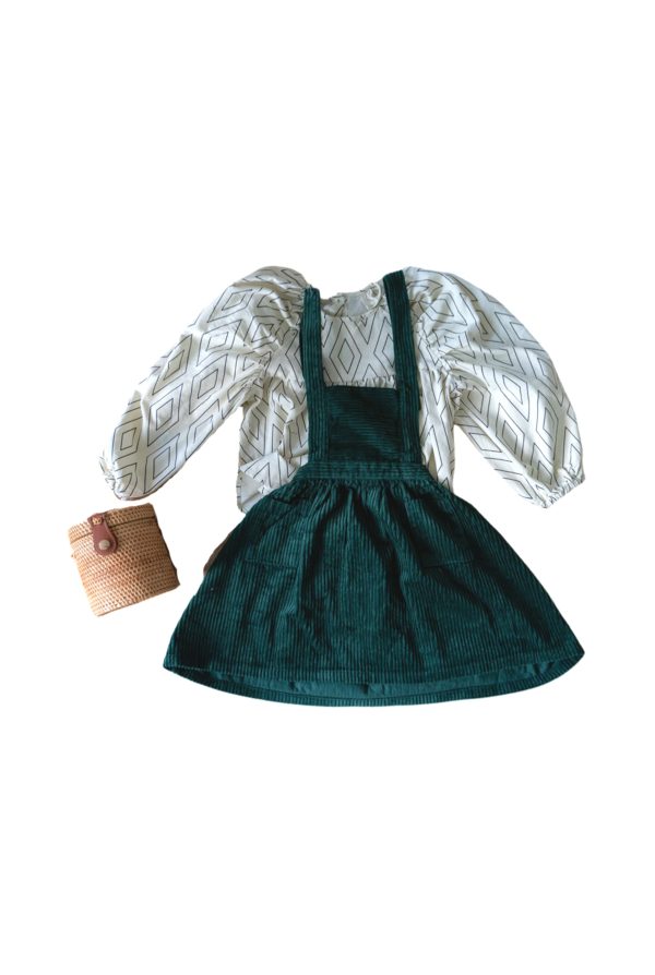 Pinny Deep Green Pinafore Dress Fashion