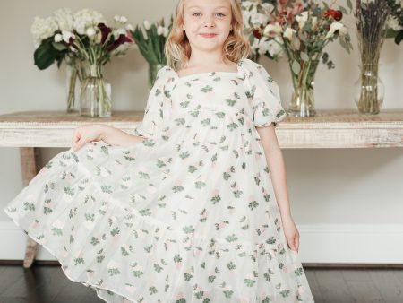 Flora Rose Embroidered Dress For Sale