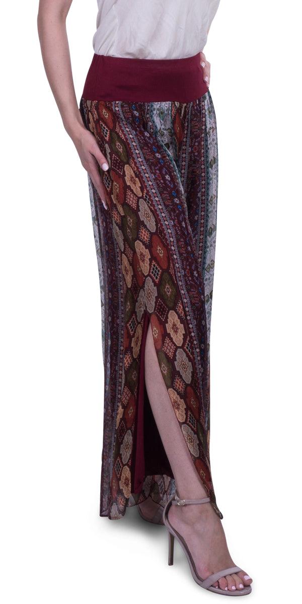 Jasmin Geometric Flower Slit Pant Discount