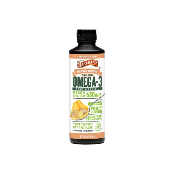 Barlean s Seriously Delicious Plant Based Omega-3 Algae Oil - Ginger Peach Fashion