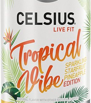 Celsius Tropical Vibe 12oz Can Sparkling Energy Drink Online Sale