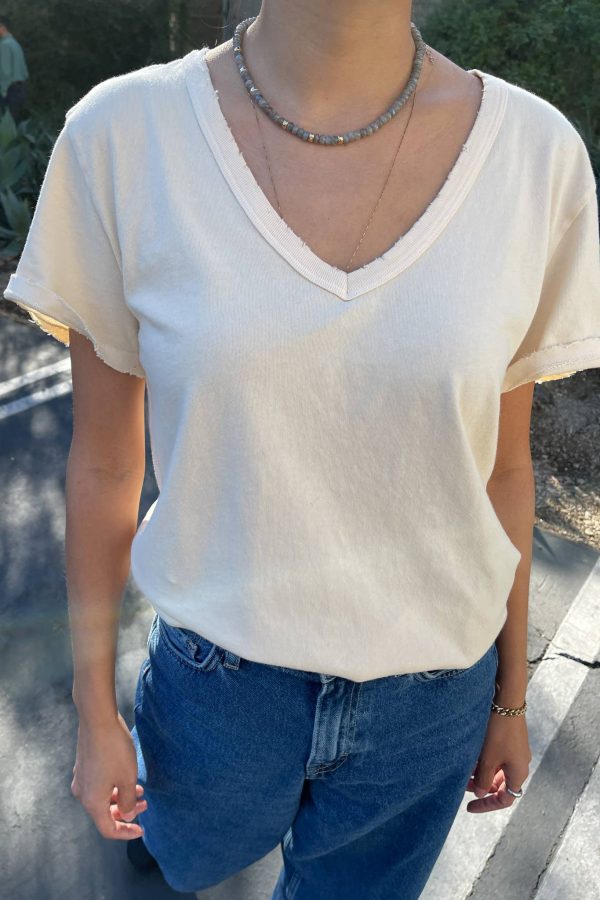 Organic Cotton La Vie Tee - Vintage White For Cheap