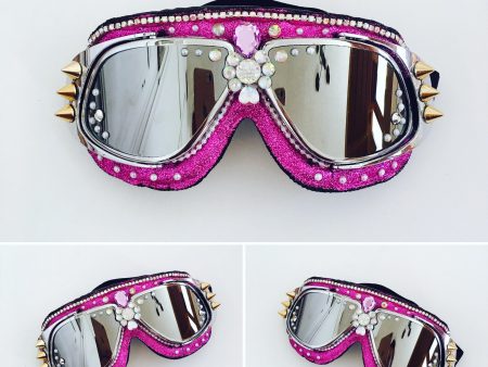 Hot pink   burning man goggles  anti-dust goggles Aviator Goggles  Ski goggles face goggles Hot on Sale