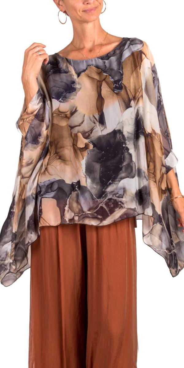 Seta Marble Ink Print Kaftan on Sale