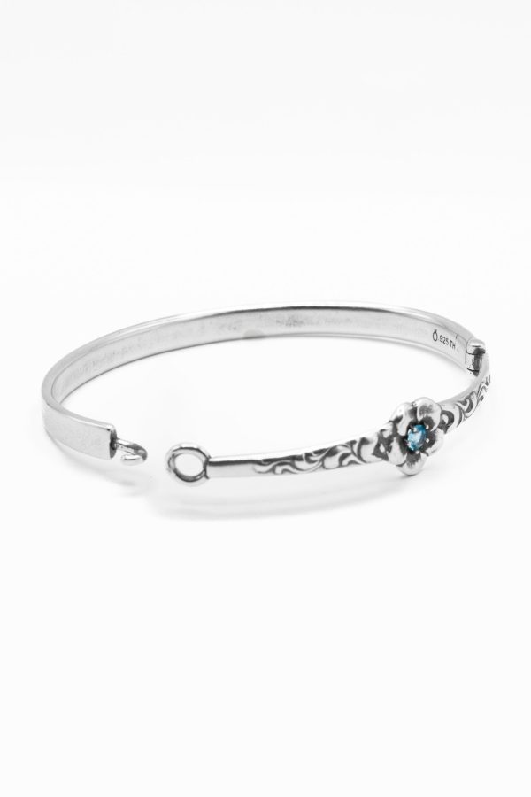 Petal Bangle Bracelet with Swiss Blue Topaz Online Hot Sale