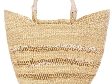 Natural Ghanaian Lacework Wing Shopper with Dye-Free Leather Online