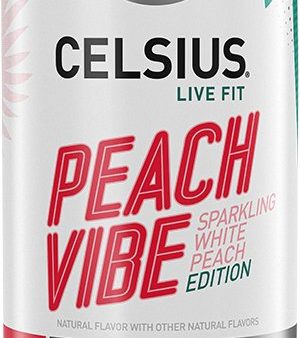 Celsius Peach Vibe 12oz Can Sparkling Energy Drink Discount