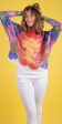 Emy Batwing Sweater with Royal Print Online Hot Sale