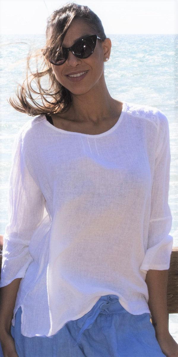 Gianni Linen Top Hot on Sale