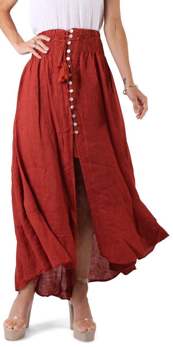 Magdalena Linen Skirt Cheap