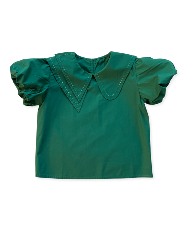 Sylvie Shamrock Green Blouse Online Hot Sale