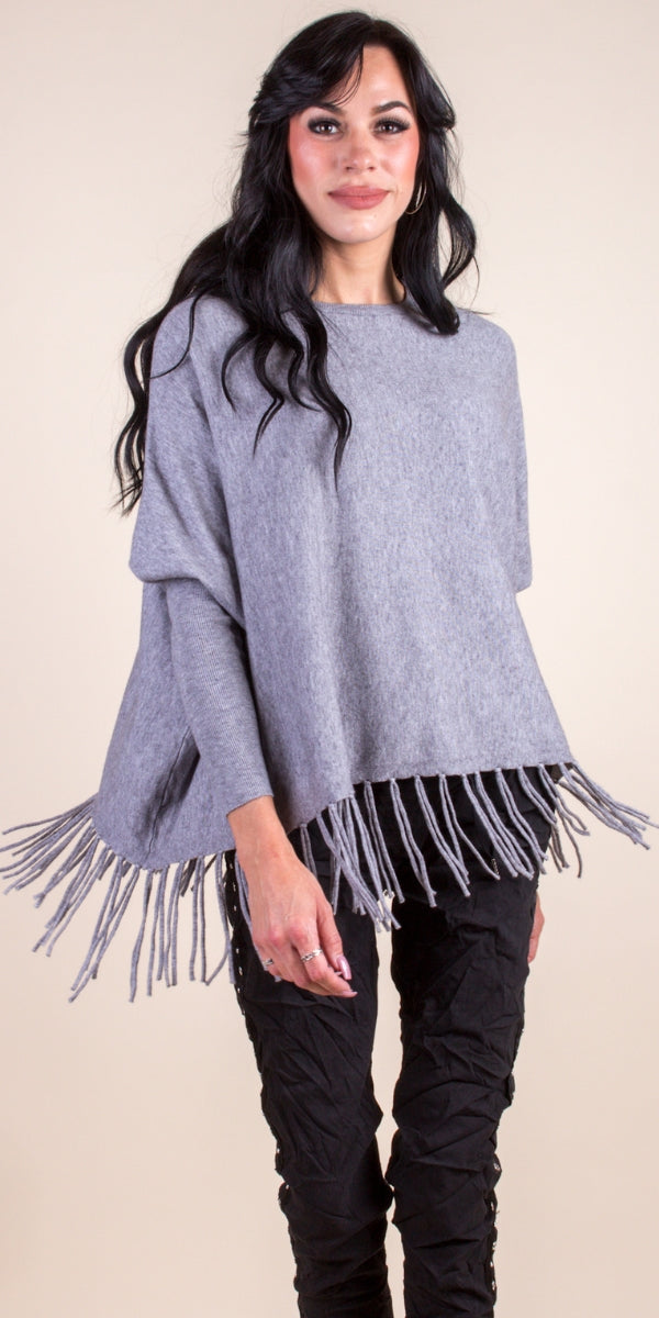 Batwing Fringe Sweater For Sale