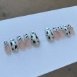 10 pcs luxury coffin painted leopard print press on nail with flash diamond crystal Rhinestones Supply