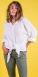 Button-Down Waffle Cotton Top Hot on Sale