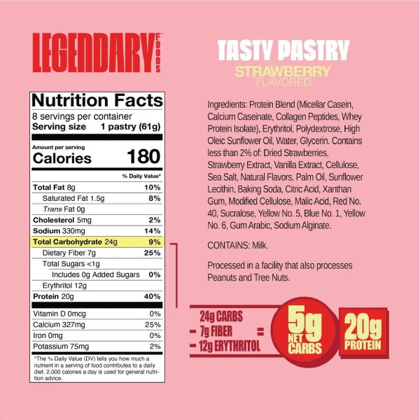 Legendary Foods Protein Tasty Pastry - Strawberry Flavor Fashion