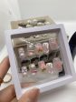 10 pcs customized fake coffin press on nail hand painted flesh pink adorable peach with rainbow for birthday Hot on Sale