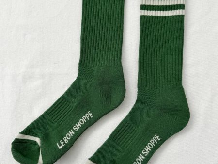 Extended Boyfriend Socks: Moss For Sale