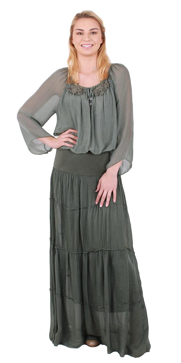 Solima Long Tiered Skirt For Cheap