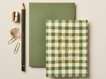 Green Gingham  Best Dad Ever  Card Hot on Sale