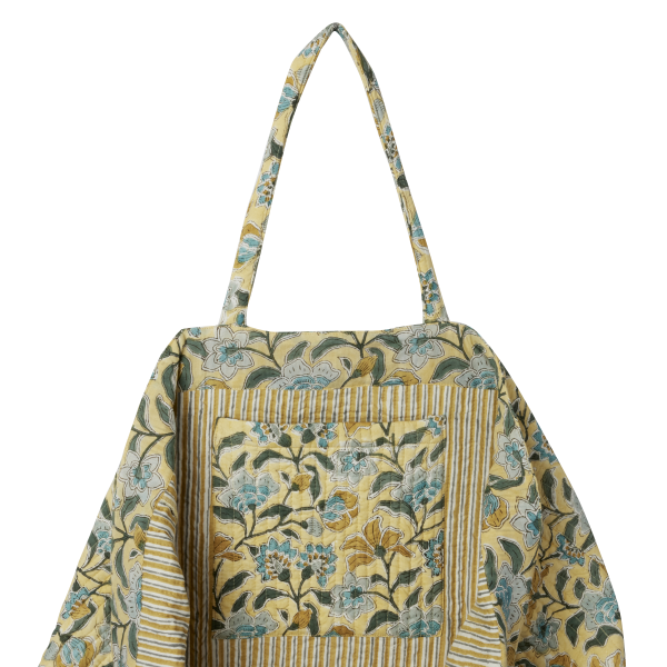 Indian flowers printed large bag Bohemian Camomille For Discount