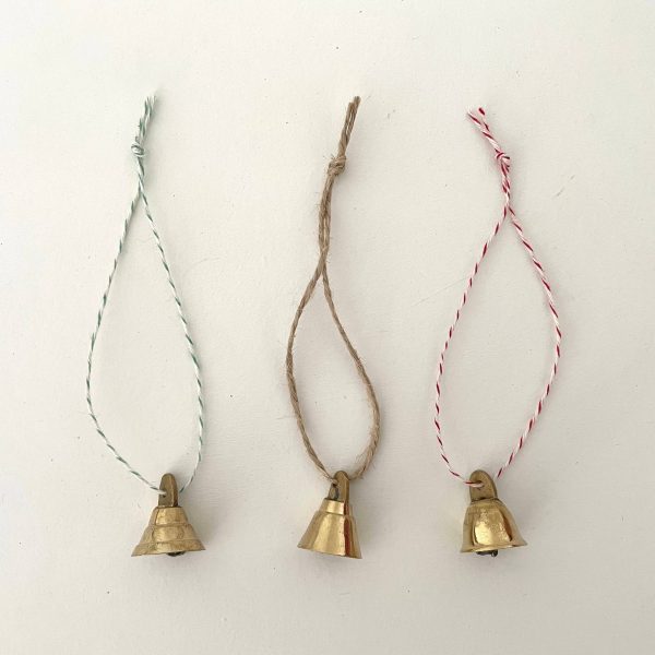 7 8  mini brass flared bell rustic ornament twine jute : Jute Sale