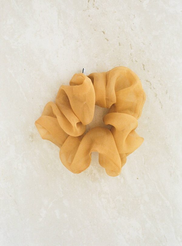 Sand Silk Organza Plant Dyed Scrunchie | Handmade Sale