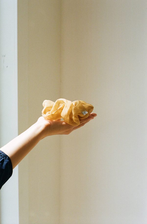 Sand Silk Organza Plant Dyed Scrunchie | Handmade Sale