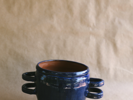 The Levi - Indigo vase with double handles Hot on Sale