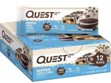 Quest Nutrition Dipped Protein Bar - Cookies & Cream Supply