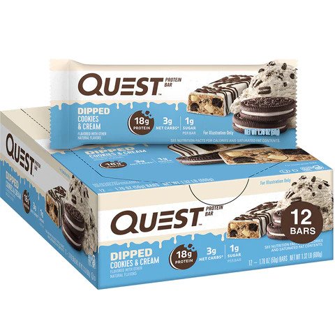 Quest Nutrition Dipped Protein Bar - Cookies & Cream Supply