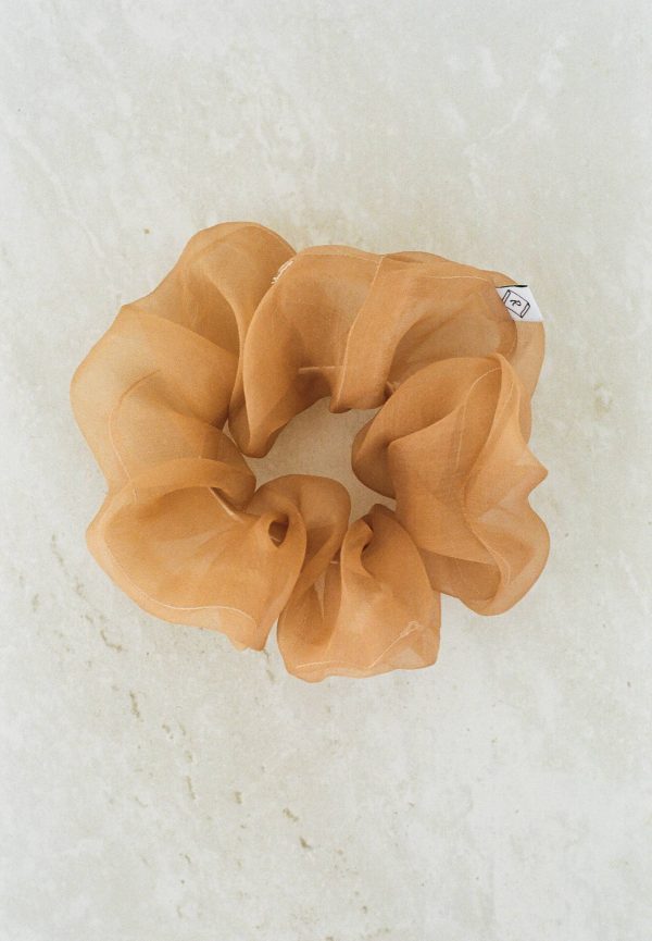 Mauve Silk Organza Plant Dyed Scrunchie | Handmade Online