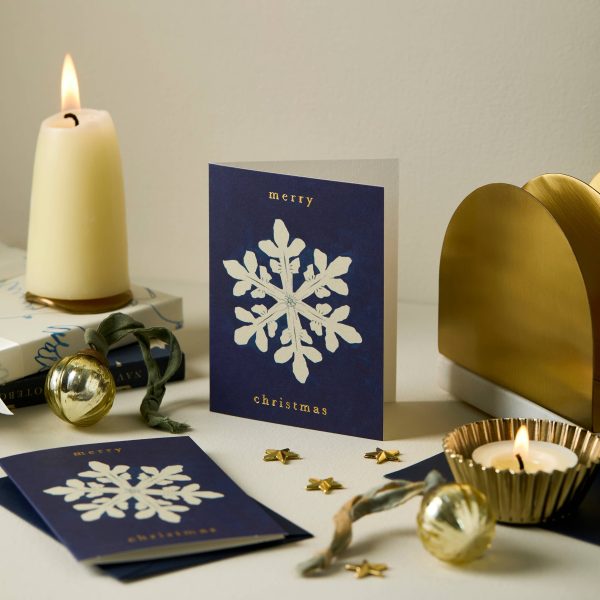 Snowflake  Merry Christmas  Mini Card For Sale