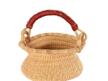 Petite Natural Swing Basket - Leather Handle Online