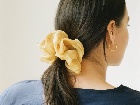 Sand Silk Organza Plant Dyed Scrunchie | Handmade Sale