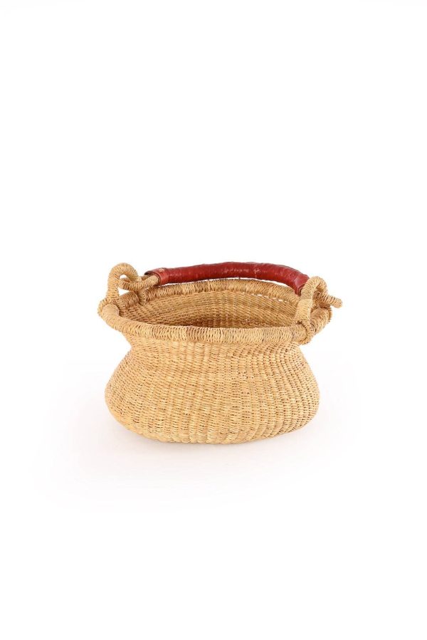 Petite Natural Swing Basket - Leather Handle Online