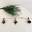 Rustic tin cone shaped brass bell jute holiday garland Online now