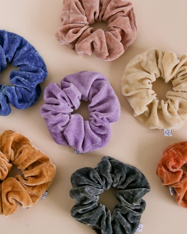 Sage Silk Velvet Plant Dyed Scrunchie | Handmade Supply