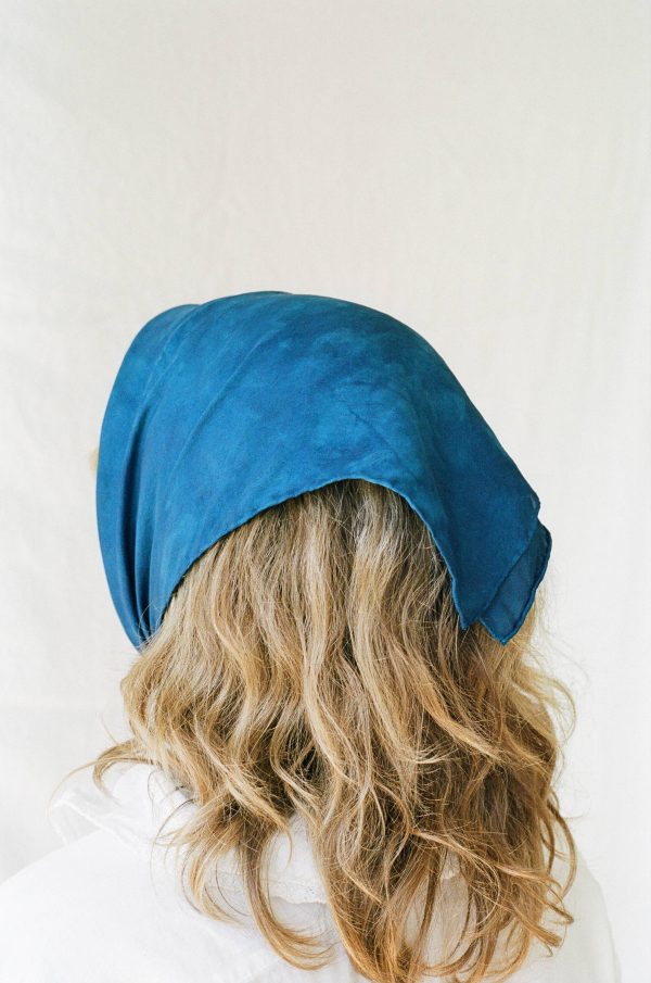 Indigo Blue Silk Plant Dyed Bandana  | Handmade | Eco Supply