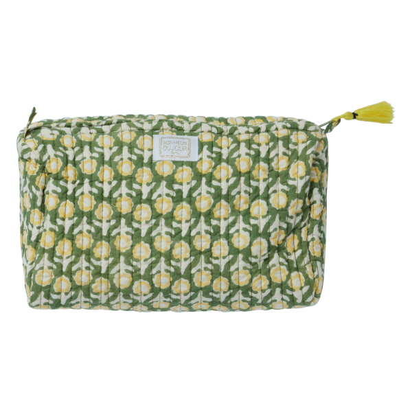 Toilet Pouch With Indian Flowers Isha Green: 23x10cm Supply