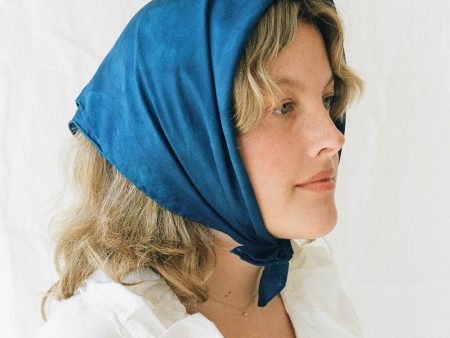 Indigo Blue Silk Plant Dyed Bandana  | Handmade | Eco Supply