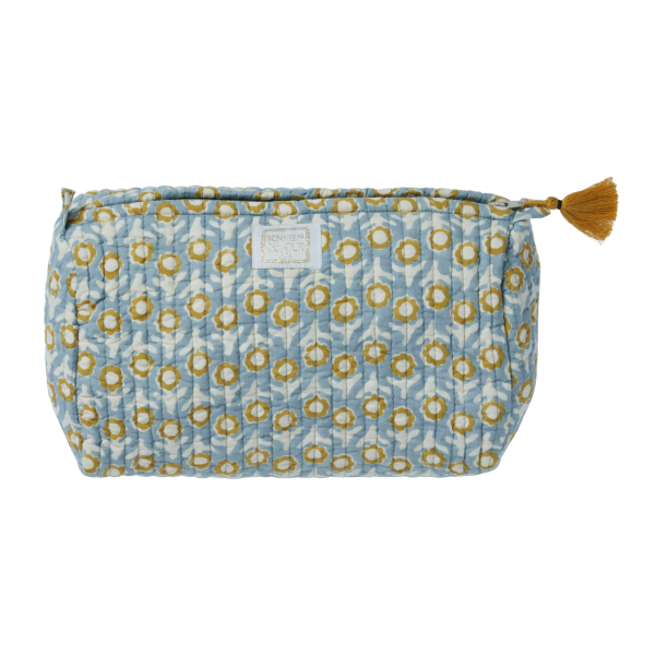 Toilet Pouch With Indian Flowers Isha Blue: 26x15cm For Discount