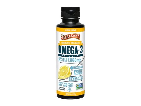 Barlean s Seriously Delicious Omega-3 Fish Oil Lemon Crème (8oz-16oz) For Sale