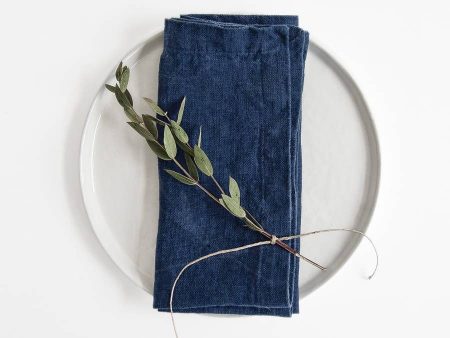 Navy Linen Napkins Set of 2 For Cheap