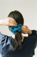 Indigo Silk Organza Plant Dyed Scrunchie | Handmade Discount