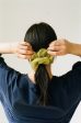 Sage Silk Organza Plant Dyed Scrunchie | Handmade Supply