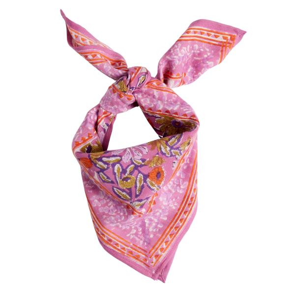 Scarf printed with Indian Flowers Meera Orchidée Sale