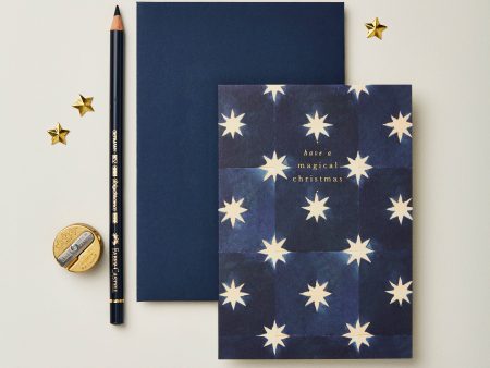 Navy Stars  Magical Christmas  Card Fashion